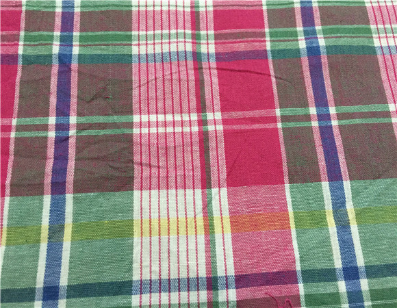 全棉彩色色织格子布 箱包服装面料