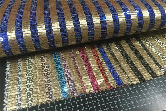 色织条纹珠片布